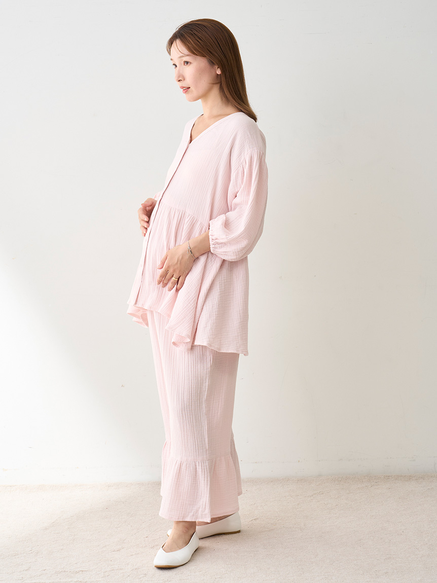 マタニティガーゼロングパンツ(ロングパンツ)｜ルームウェア・パジャマ