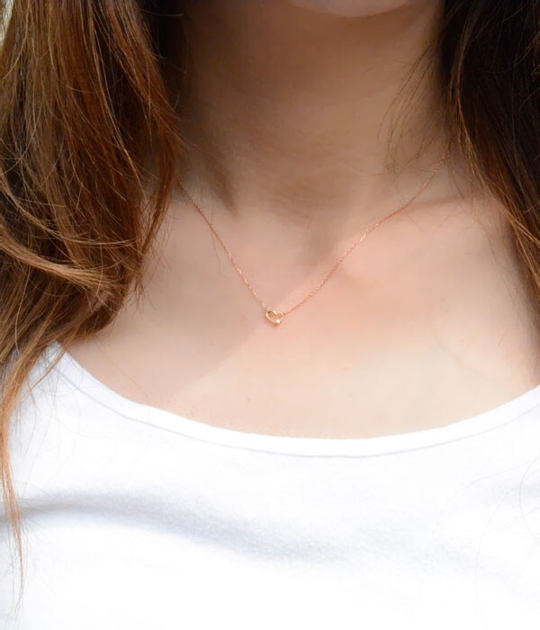 ダイヤモンド ネックレス 18金 k18 ハート ピンクゴールドk18 ハート