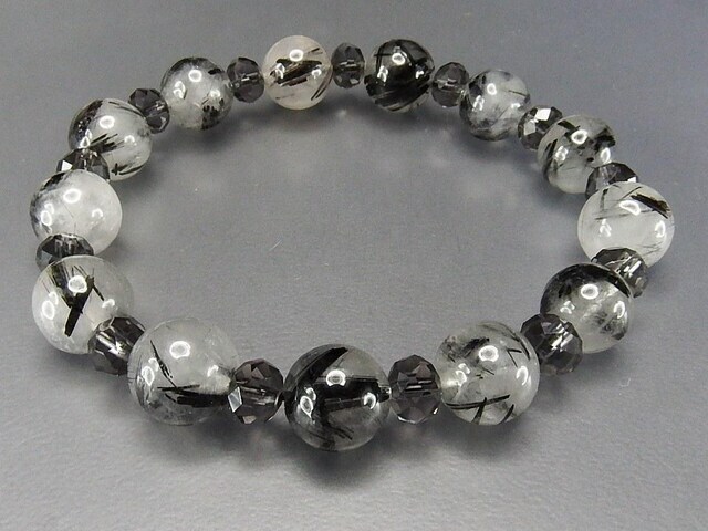 タイチンブラックルチルクォーツ9mm-10mmブレスレットデザイン天然石