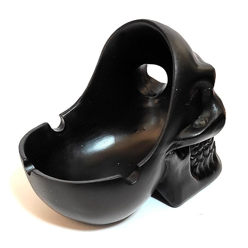 卓上灰皿 スカル ブラック 喫煙具 アメリカン 雑貨 ドクロ 骸骨 タバコ