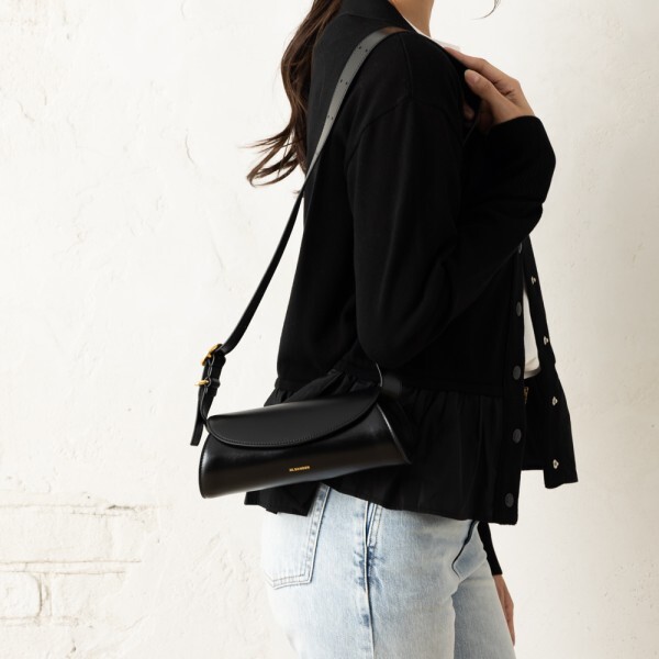 ジルサンダー ショルダーバッグ ミニ カンノーロ ブラック レディース