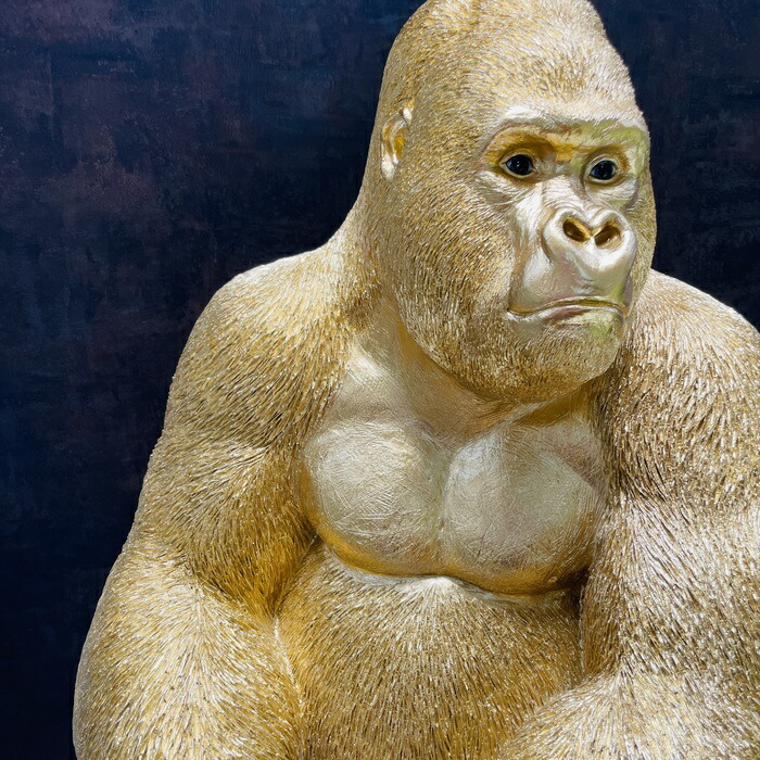 巨大金ゴリラ オブジェ 身長76cm 巨大ゴールデンゴリラ プレゼント