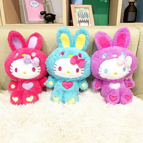 サンリオ ハローキティ ぬいぐるみ カラフルバニー S マジェンタ