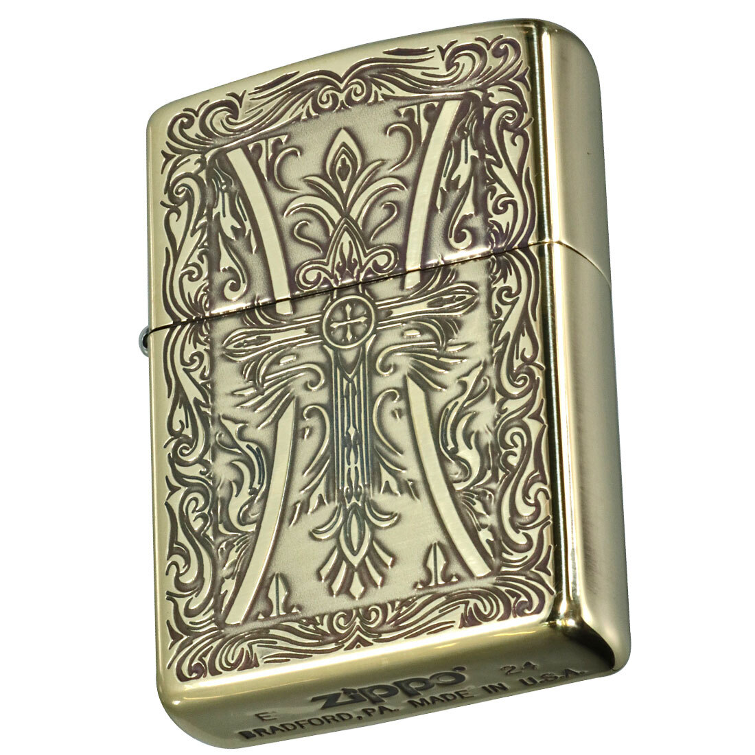 送料無料】【名入れ】zippo (ジッポーライター)クロスシリーズ 真鍮