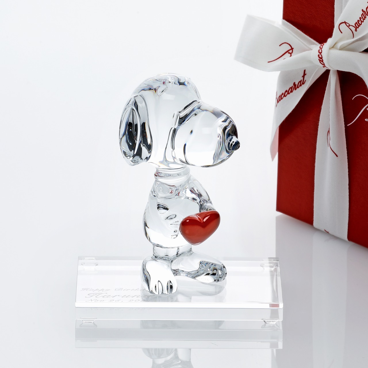 Baccarat バカラ ハート スヌーピー・SWAROVSKI スワロフスキー 台座 S