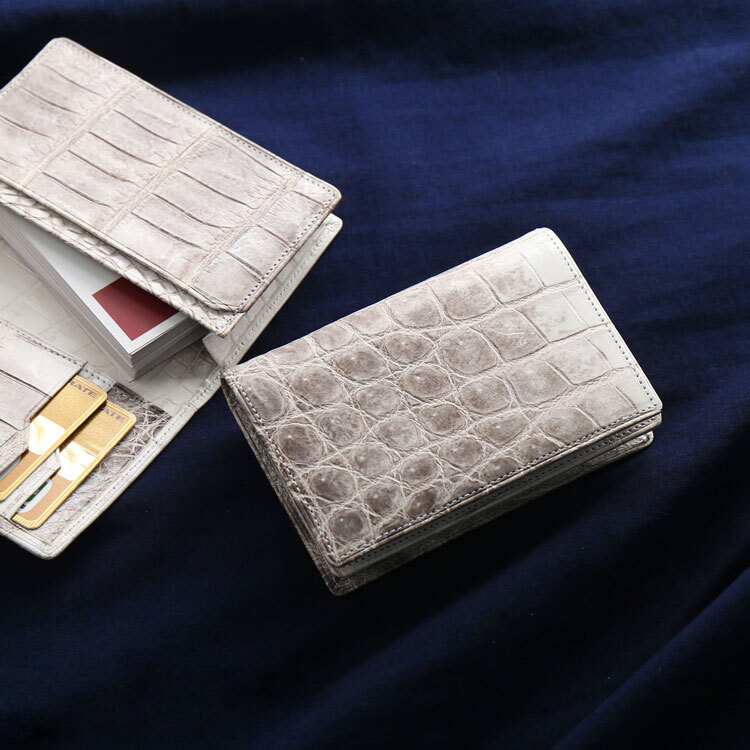 ヒマラヤ クロコダイル 名刺入れ 日本製 無双 通しマチ メンズ JRA