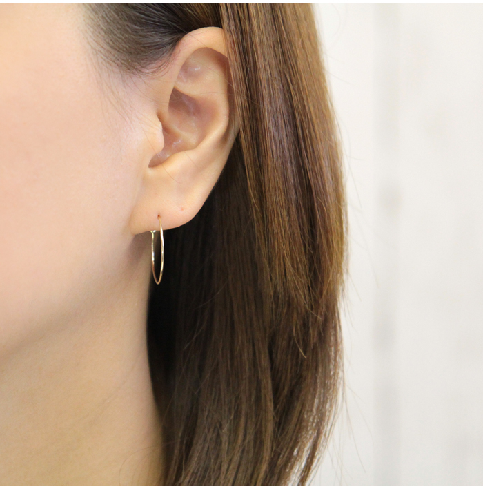 ピアス k10 フープピアス 20mm イエローゴールド レディース 人気