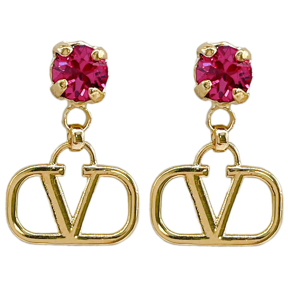 ヴァレンティノ VALENTINO Vロゴ シグネチャー メタル クリスタル