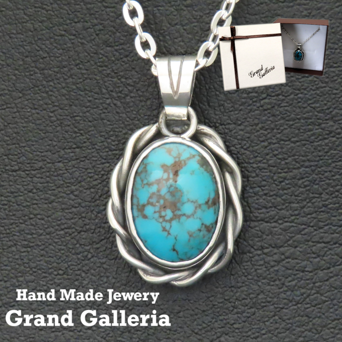 ターコイズネックレス シルバー925 【刻印無料】 ターコイズ トルコ石