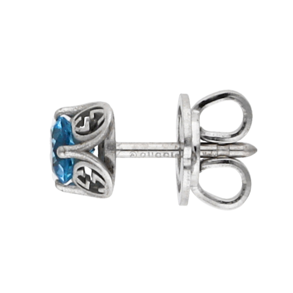 グッチ GUCCI インターロッキングG トパーズ ピアス 18Kホワイト