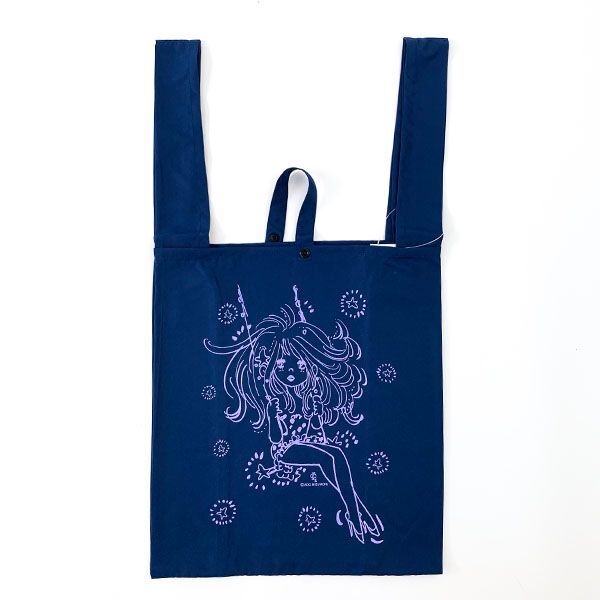 水森亜土 レジトート M ホシ ネイビー エコバッグ 買い物 亜土ちゃん