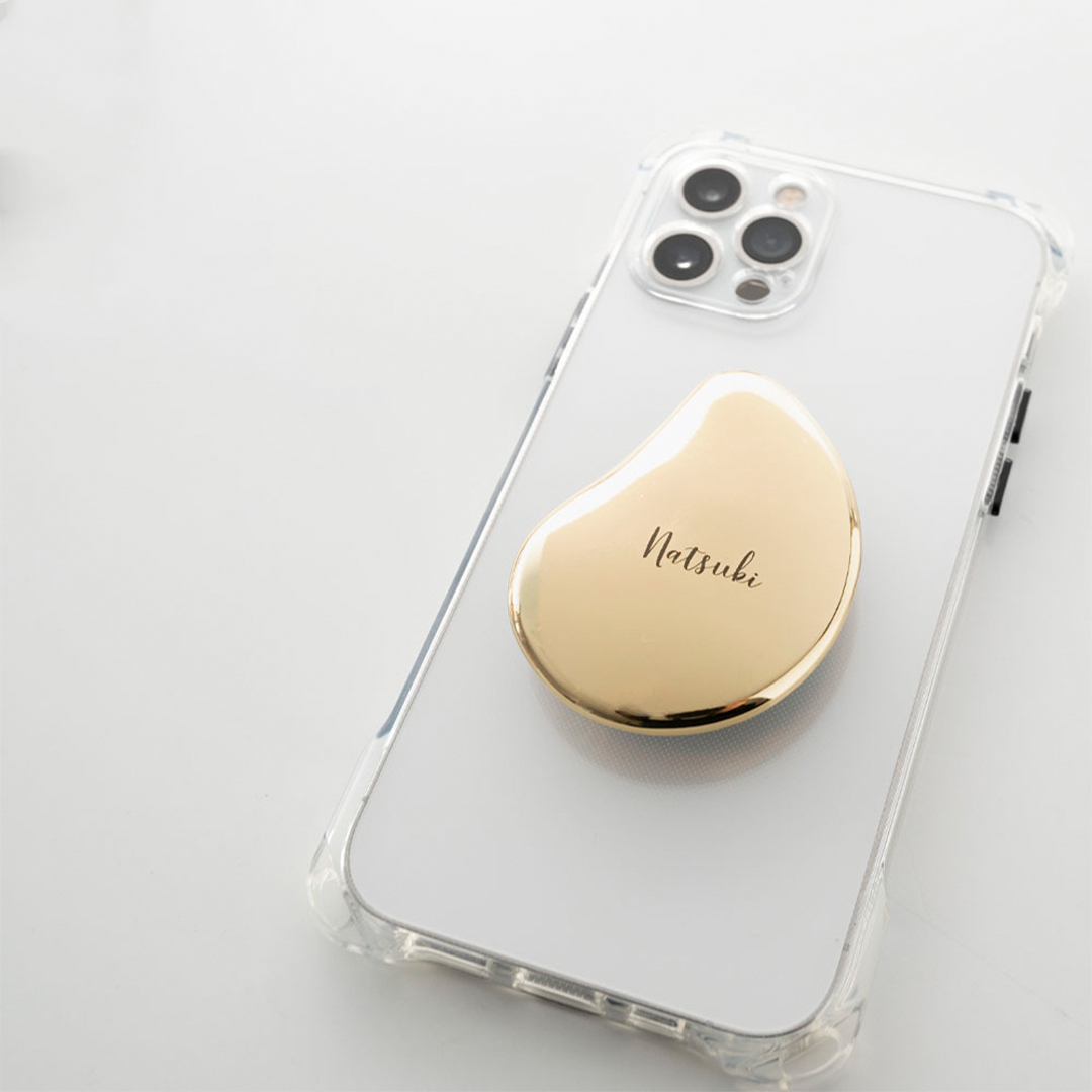 スマホグリップ 【 ウォータードロップ 名入れ 】 スマホスタンド