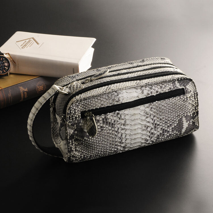 ダイヤモンド パイソン メンズ セカンドバッグ Wファスナー クラッチ