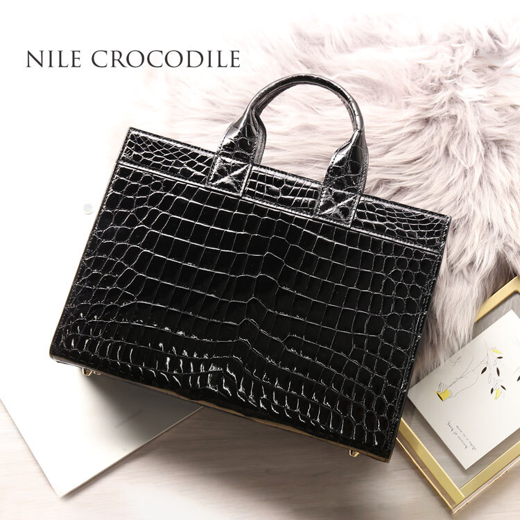 クロコダイル トートバッグ センター取り ナイルクロコダイル