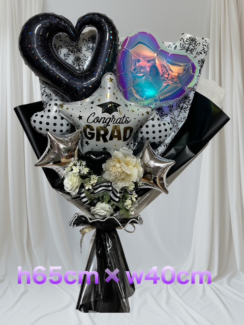 モノトーンバルーンブーケ ハート バルーンブーケ 卒業式プレゼント