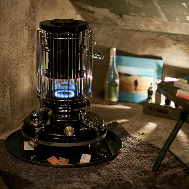 石油ストーブ ブルーフレーム レトロ ブルーフレームヒーター ブラック