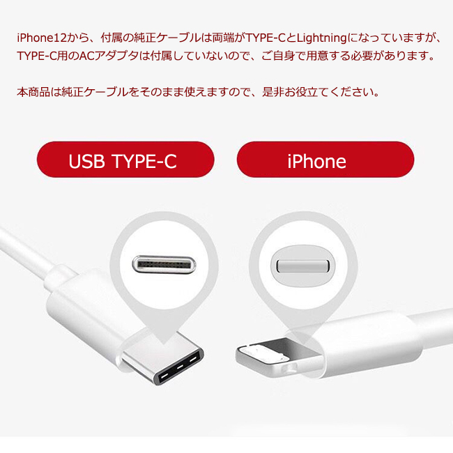 Power delivery【USB-PD充電器】 iPhone13/iPhone12付属の純正ケーブル