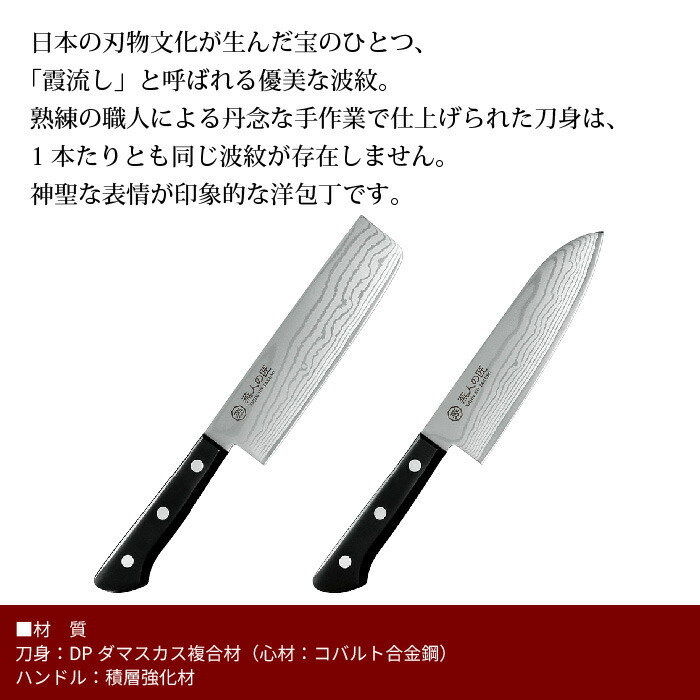 包丁セット 三徳包丁 刃渡り 17cm/菜切り包丁 刃渡り 16cm 霞流し 日本