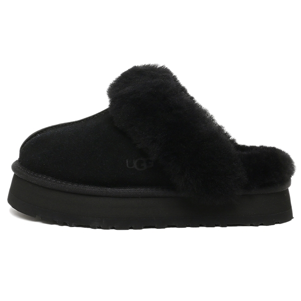 アグ スリッポン ディスケット ムートンブーツ ブラック レディース