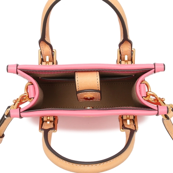 トリーバーチ ハンドバッグ ショルダーバッグ モノグラム ピンク