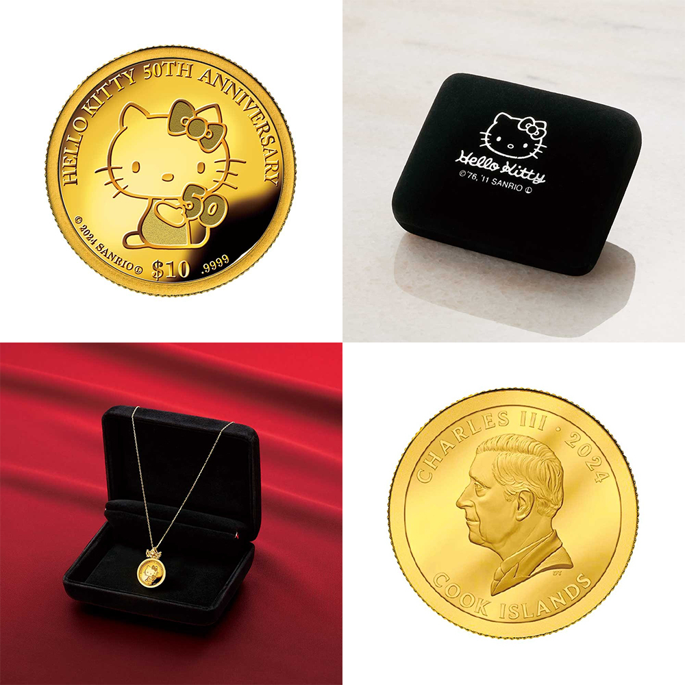 ハローキティ 50thアニバーサリー金貨 宝飾純金コインペンダント