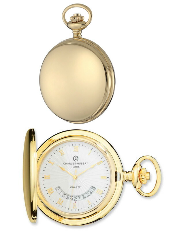 チャールズヒューバート 懐中時計 47mm ハンターケース クオーツ