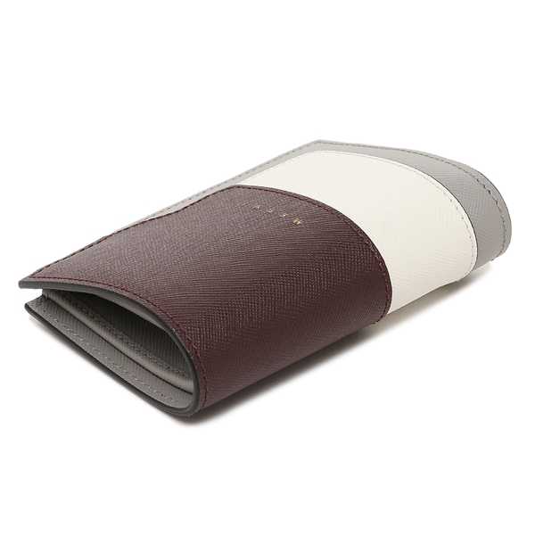 マルニ 二つ折り財布 トランク ミニ財布 グレー マルチカラー ユニ