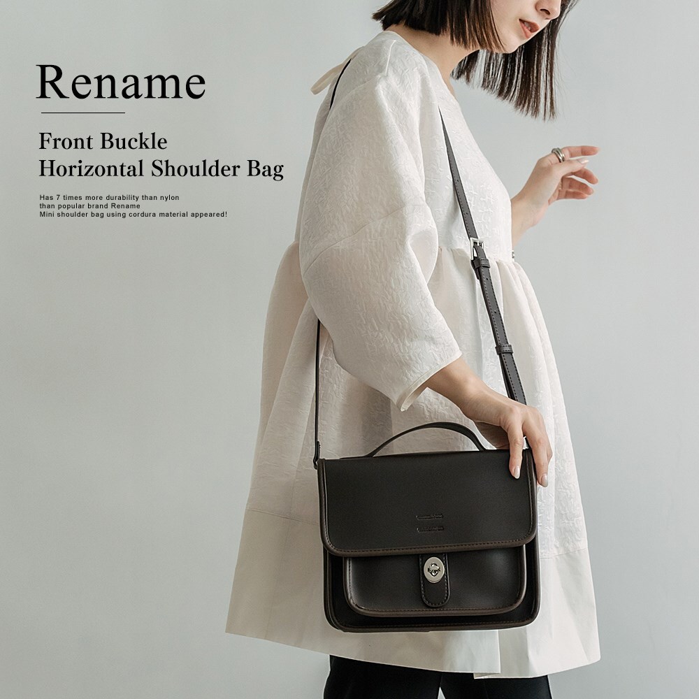 Rename フロントバックル 横型ショルダーバッグ サコッシュ バッグ