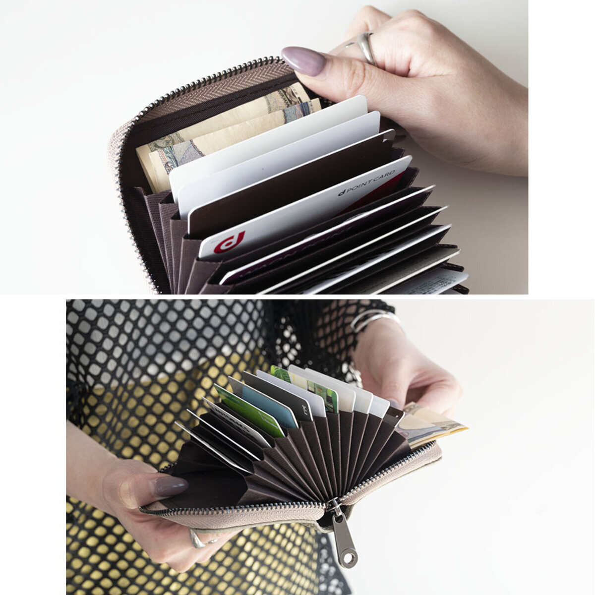 二つ折り カードケース 名入れ 】 本革 名入れ無料 ミニ財布 カード