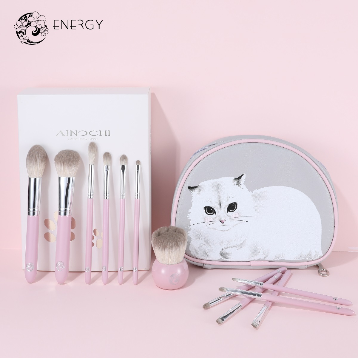 送料無料 ☆AINOCHIメイクブラシ12本セット(ピンク) ラグラドール