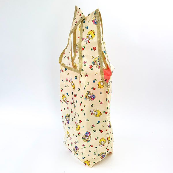 水森亜土 エコバッグ 総柄 ベージュ お買い物 亜土ちゃん