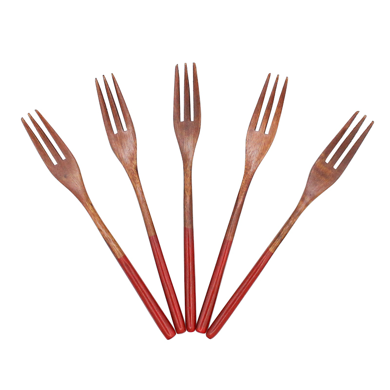 天然木製！デザートフォーク5本セット】フォーク 木製 カトラリー
