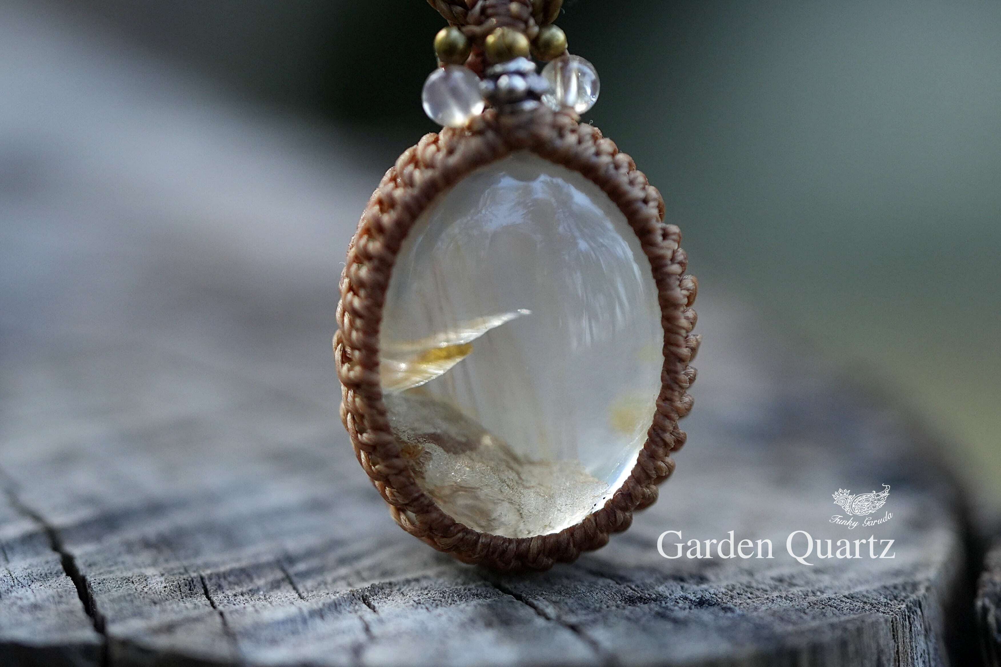 天然石】【ハンドメイド】静かな水晶☆ルチルインガーデンクォーツ