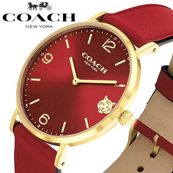 COACH コーチ 腕時計 レディース Perry ペリー レッド 赤 レザー 人気