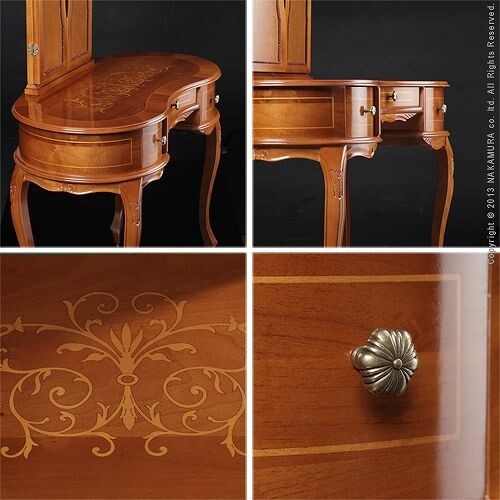 イタリア 家具 ヨーロピアン ヴェローナクラシック 猫脚象嵌ドレッサー