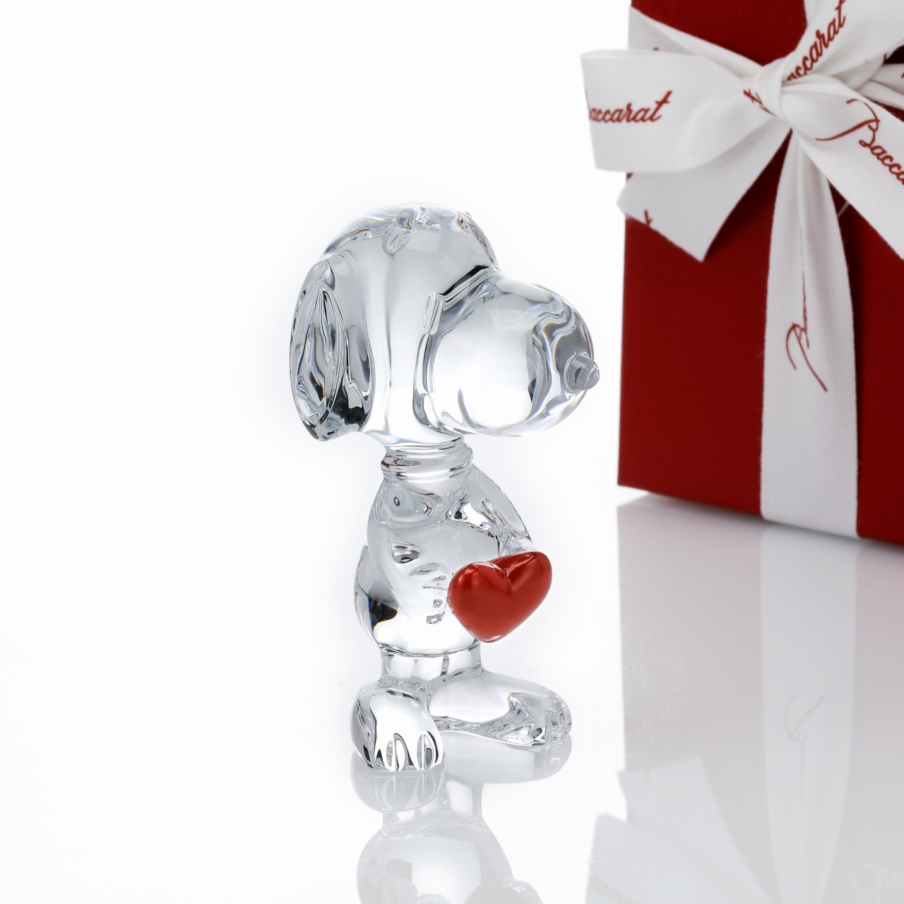 バカラ Baccarat ハート スヌーピー 11.3cm 名入れ彫刻代込み オブジェ
