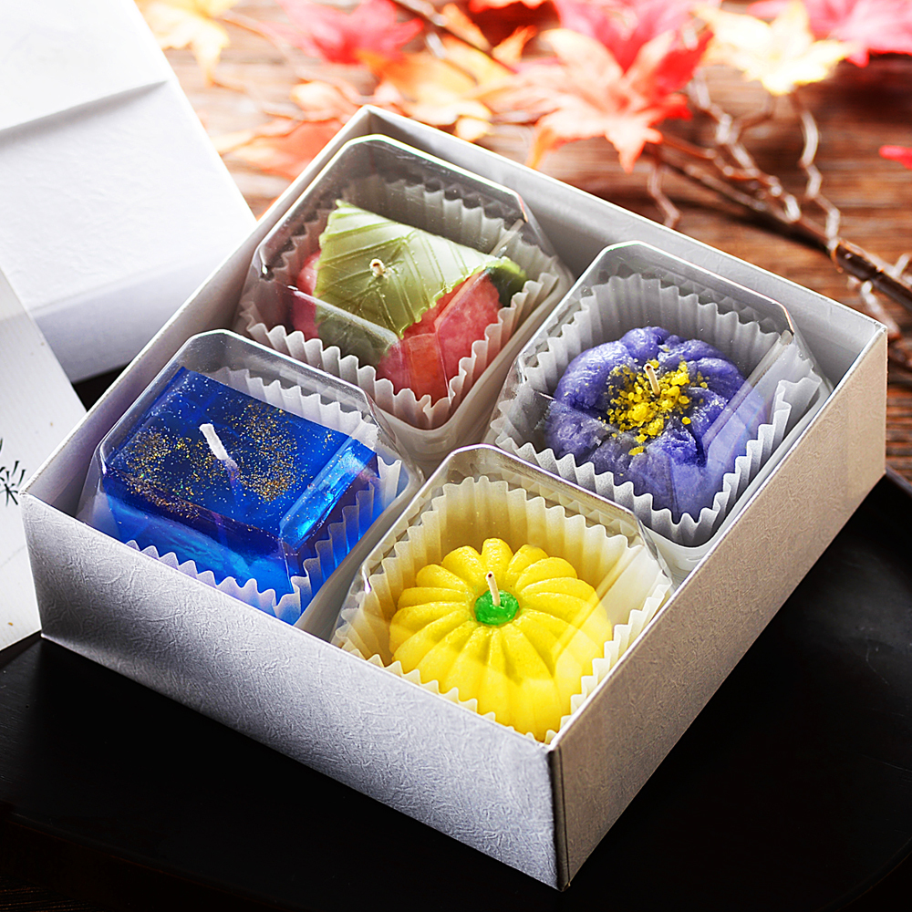 和菓子キャンドル4個セット| 2種（彩・雅） | 国内生産 アロマグッズ