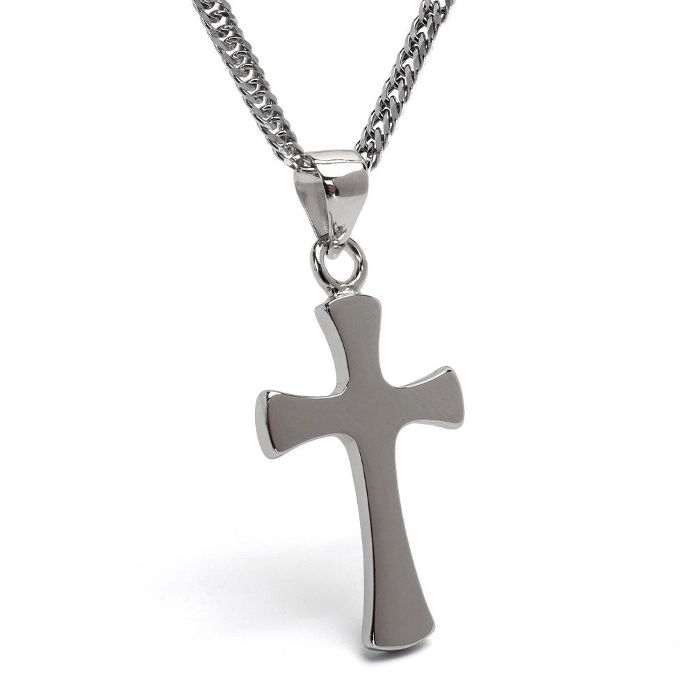 シルバー925 クロスネックレス ペンダント シルバー 6面カットダブル