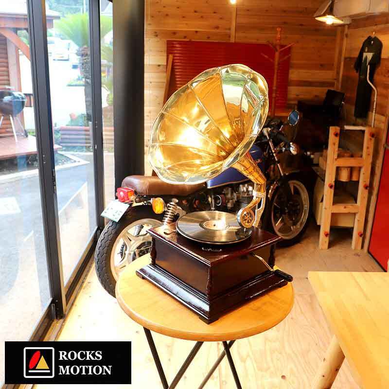 Rocks Motion 蓄音機 クラシック グラモフォーン 卓上オブジェ デスク