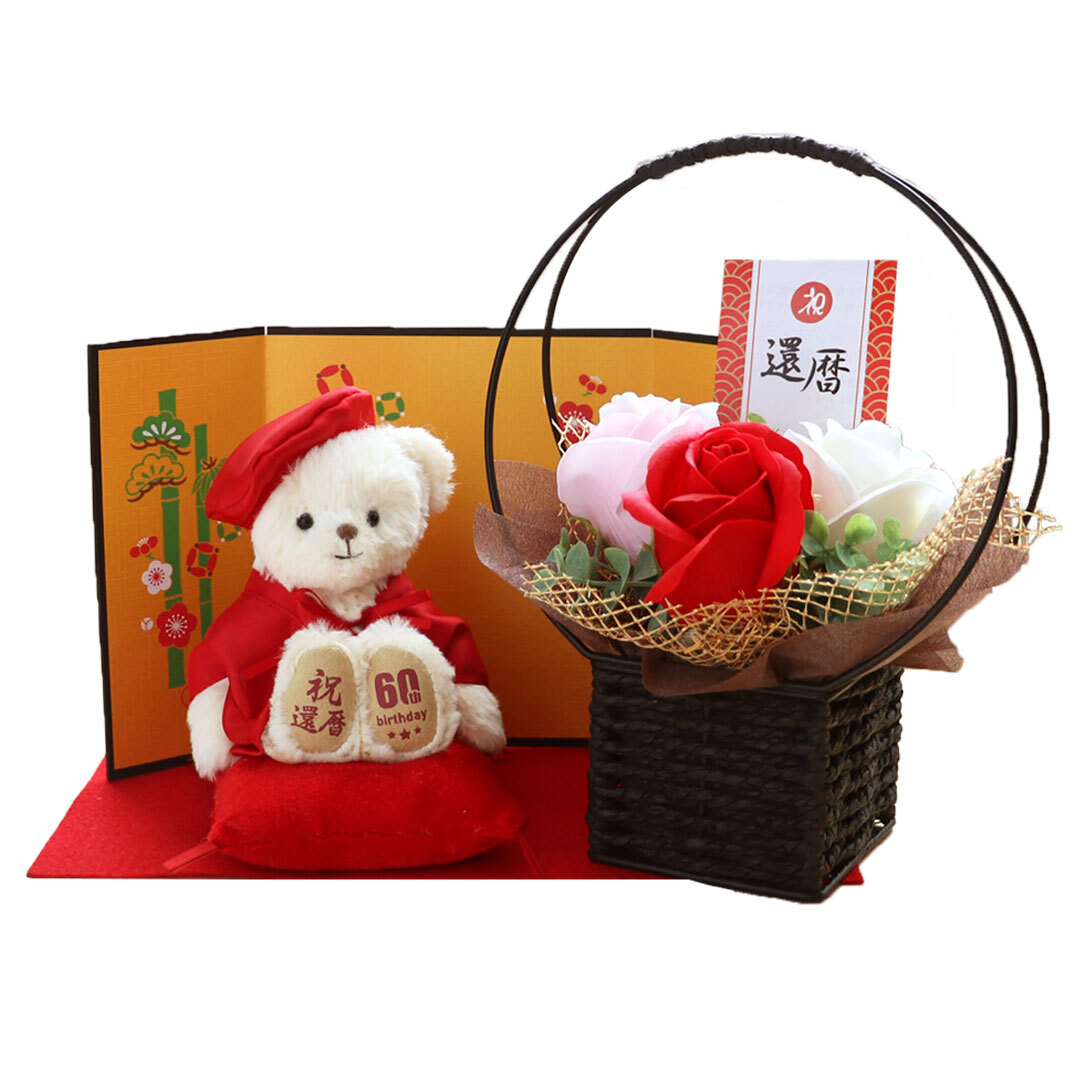還暦祝い ソープフラワー 花 母 【可愛く華やかにお祝い 熨斗付き