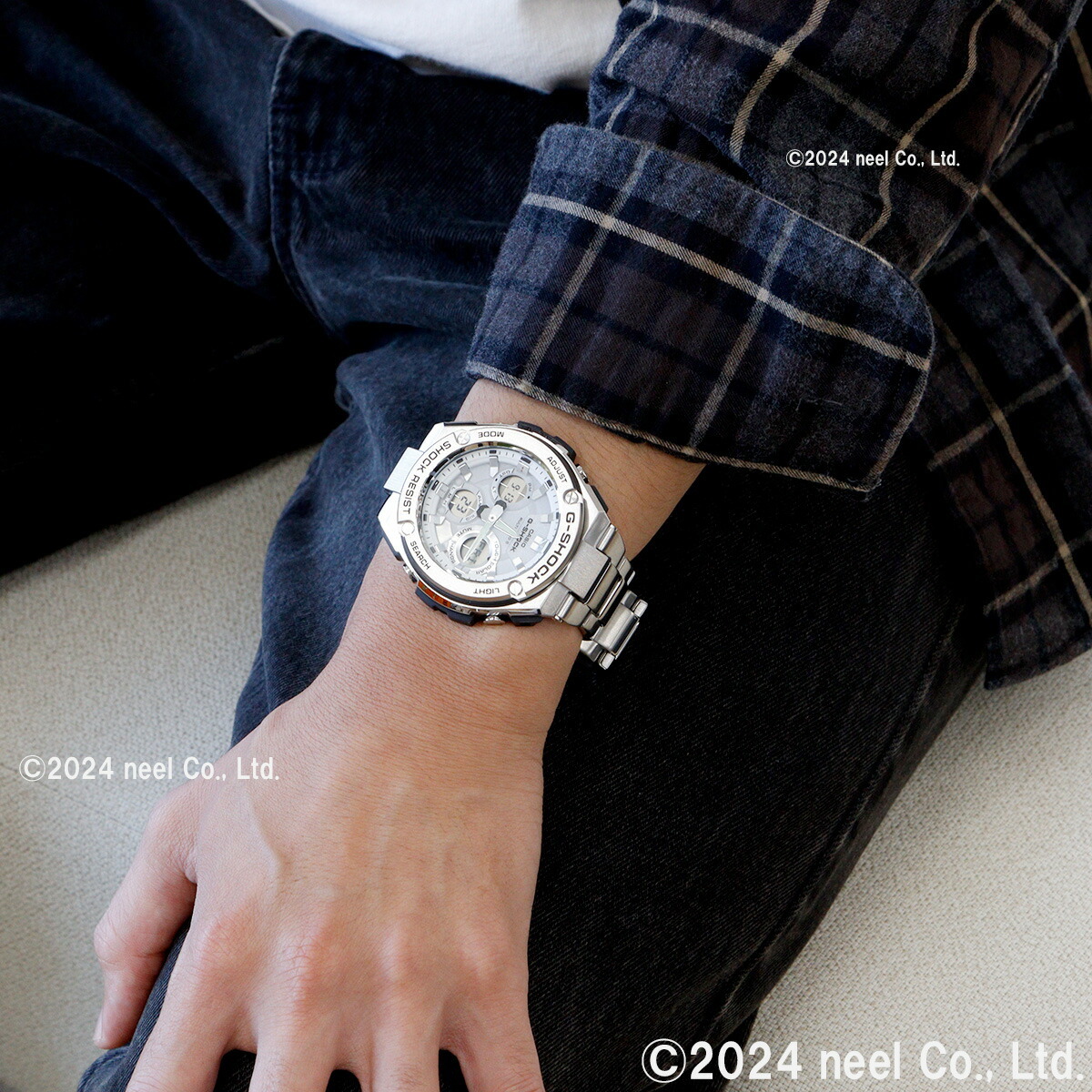 G-SHOCK 電波 ソーラー 電波時計 ホワイト 白 G-STEEL カシオ G