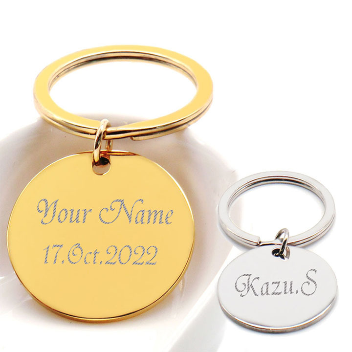 名入れ ギフト オリジナル キーホルダー 刻印 オーダーメイド サークル