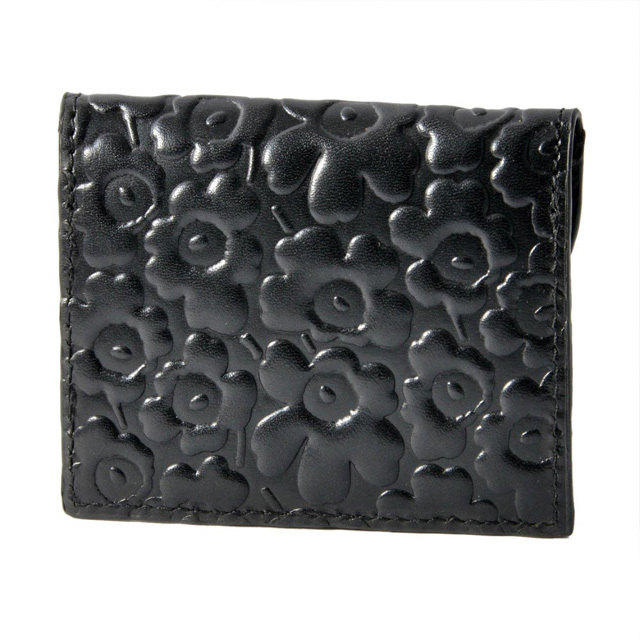 マリメッコ marimekko カードケース ウニッコ型押しレザー EMBOSSED