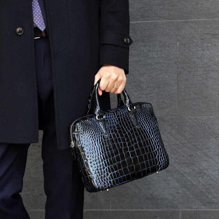 クロコダイル メンズ ブリーフバッグ ハンドバッグ 日本製