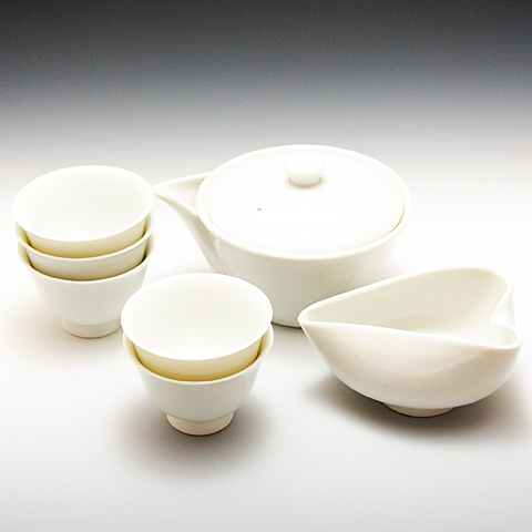 玉露用宝瓶・湯冷まし・茶碗5個セット[磁器・茶器・美濃焼][茶碗・急須