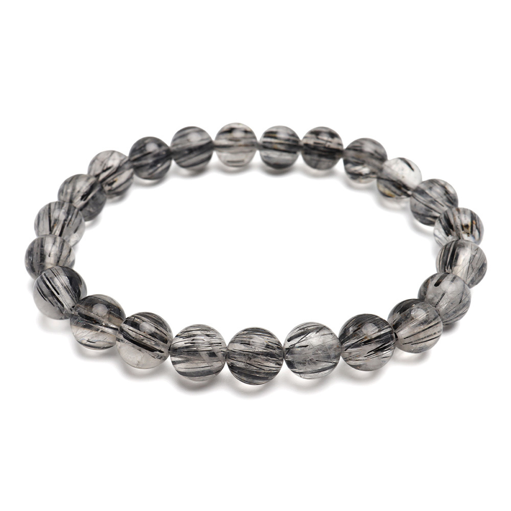 パワーストーンブレスレット 数珠ブレスレット 7A級 ブラックルチル