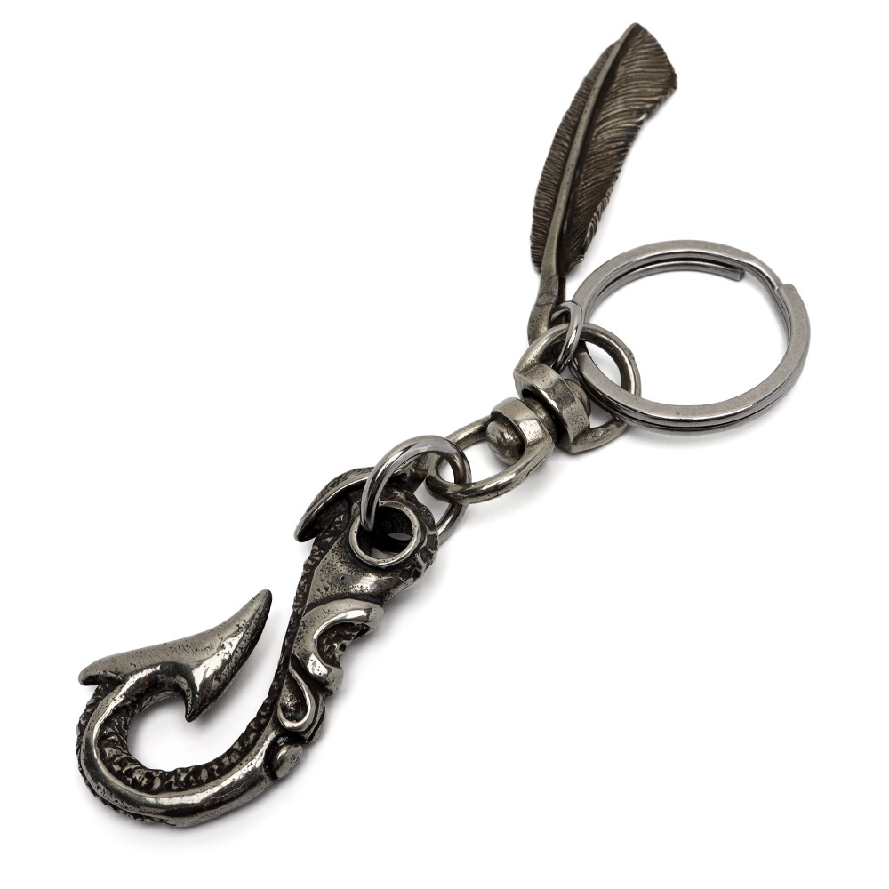 釣り針フック キーリング フェザー イーグル キーチェーン