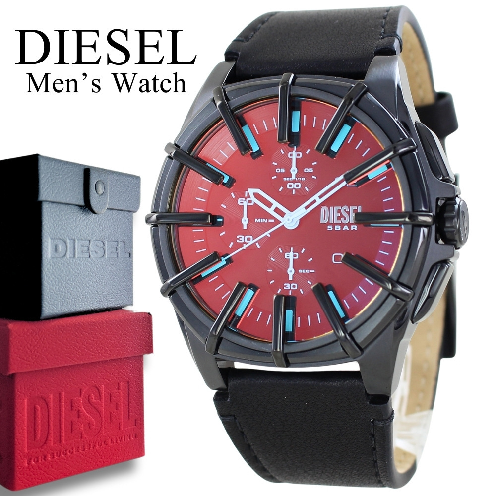 ディーゼル 時計 ブラック 腕時計 クロノグラフ かっこいい メンズ 父