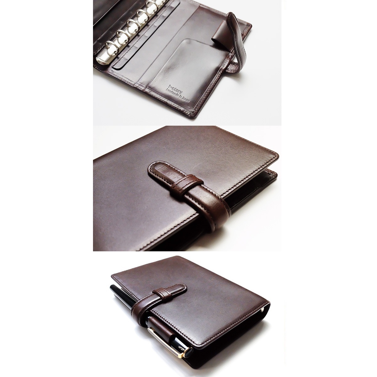 名入れ］ベルト付きミニ6システム手帳【栃木レザー】 / おしゃれ