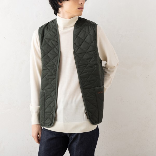 バブアー ベスト キルティングライナーベスト カーキグリーン メンズ